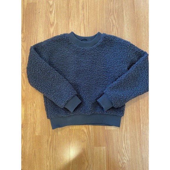 Truth By Republic Textured Faux Fur Gray Boxy Pullover Sweater Women Size XS - Picture 8 of 10
